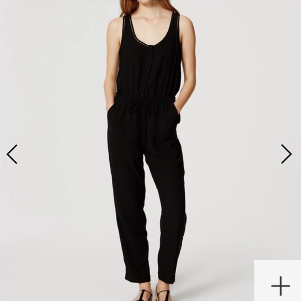 Black eyelet jumpsuit